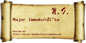 Major Immakuláta névjegykártya